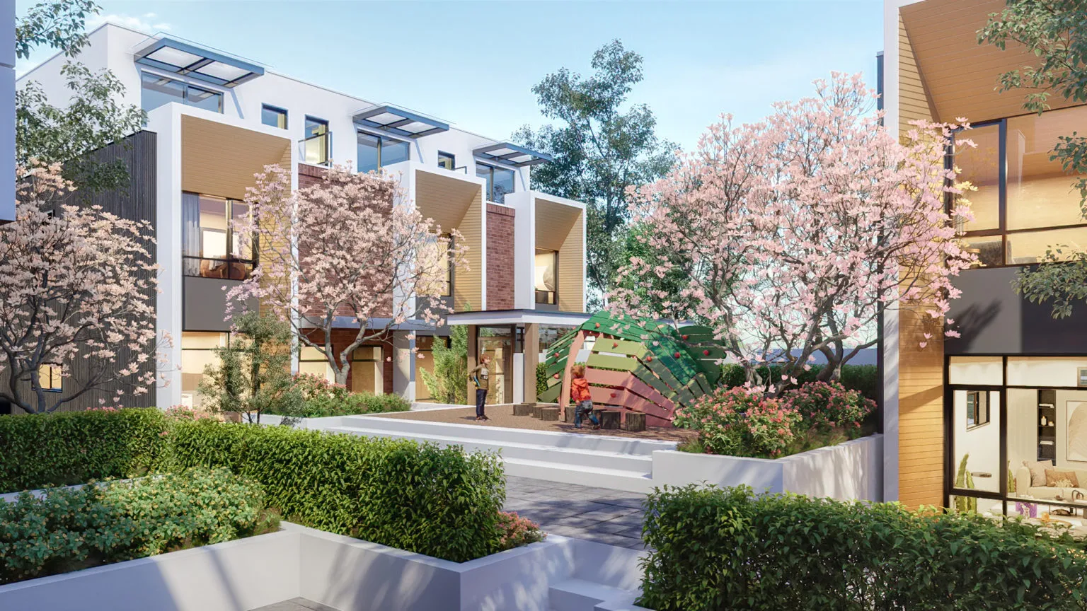 West Oak Townhomes view from Oak Street